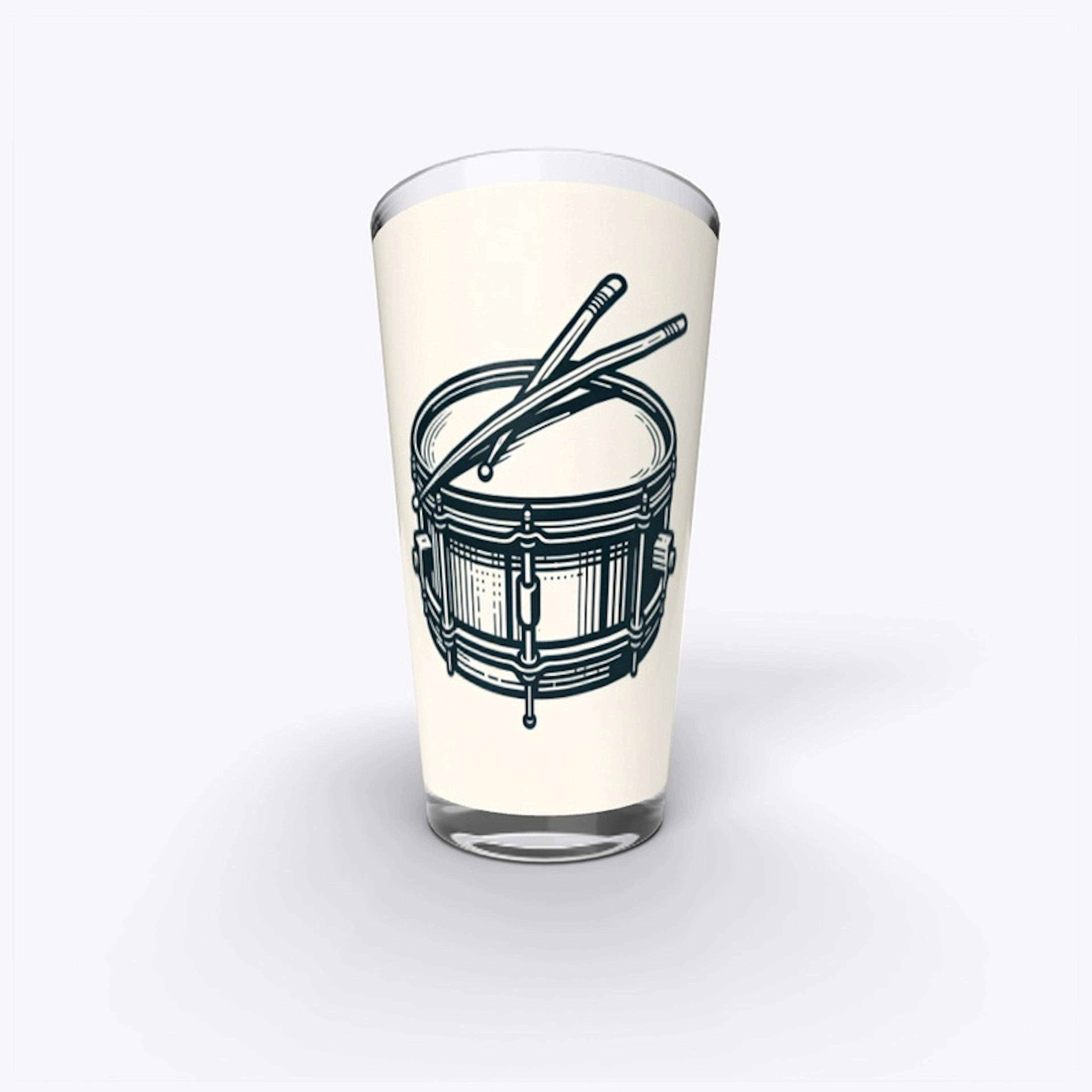 Snare drum pint glass