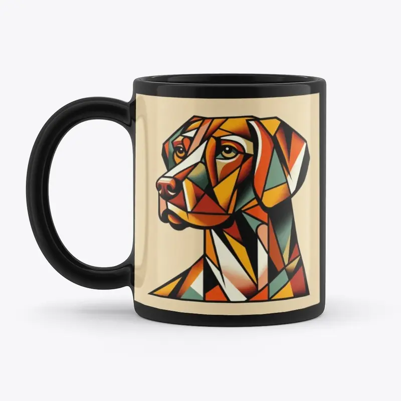 Hungarian vizsla mug - cubist